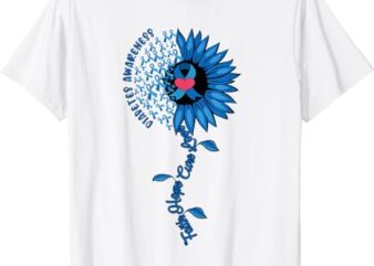 Blue Ribbon Sunflower November Diabetes Awareness Month 2021 T-Shirt