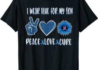 Blue Ribbon To My Son November Diabetes Awareness Month 2023 T-Shirt PNG File