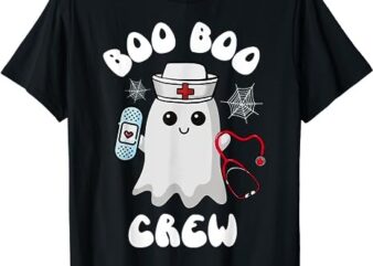 Boo Boo Crew Cute Nurse Ghost Funny Halloween Womens Kids T-Shirt PNG File