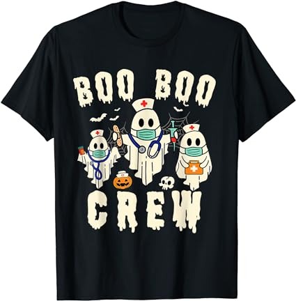 Boo boo crew ghost halloween paramedic nurse rn er nicu lpn t-shirt png file