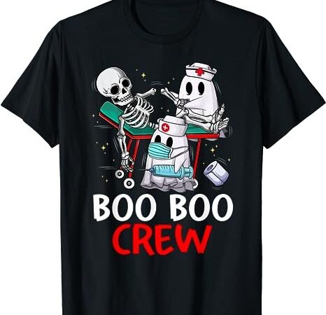 Boo boo crew nurse ghost & skeleton funny halloween costume t-shirt png file