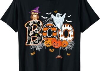 Boo Creepy Owl Pumpkin Ghost Funny Halloween Costume T-Shirt PNG File