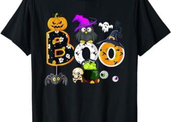 Boo Creepy Owl Pumpkin Ghost Halloween Men Women Kids T-Shirt PNG File