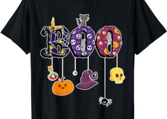 Boo Halloween Costume Spiders, Ghosts, Pumkin & Witch Hat T-Shirt PNG File