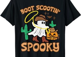 Boot Scootin’ Spooky Ghost Cowboy Funny Halloween Men Women T-Shirt PNG File