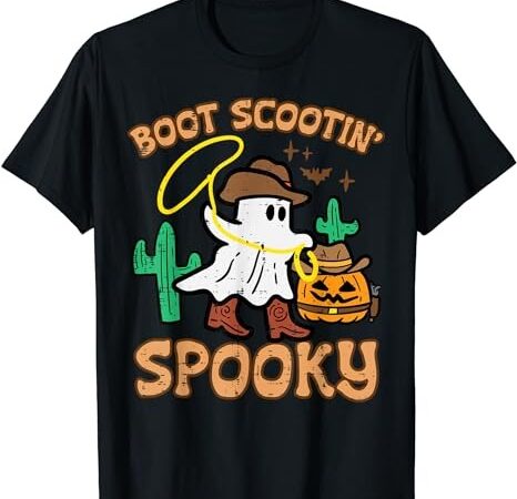 Boot scootin’ spooky ghost cowboy funny halloween men women t-shirt png file