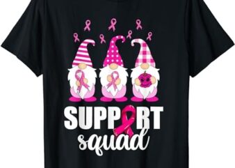 Breast Cancer Awareness Shirt For Women Gnomes Support Squad T-Shirt PNG File