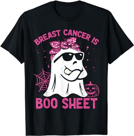 Breast Cancer Is Boo Sheet Breast Cancer Warrior Halloween T-Shirt