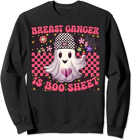 Breast cancer is boo sheet warrior halloween pink ghost sweatshirt png file
