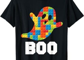 Building blocks Ghost Boo Master builder Halloween Costume T-Shirt PNG File