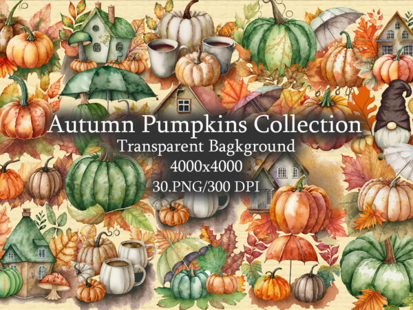 Autumn pumpkins collection sublimation t shirt vector