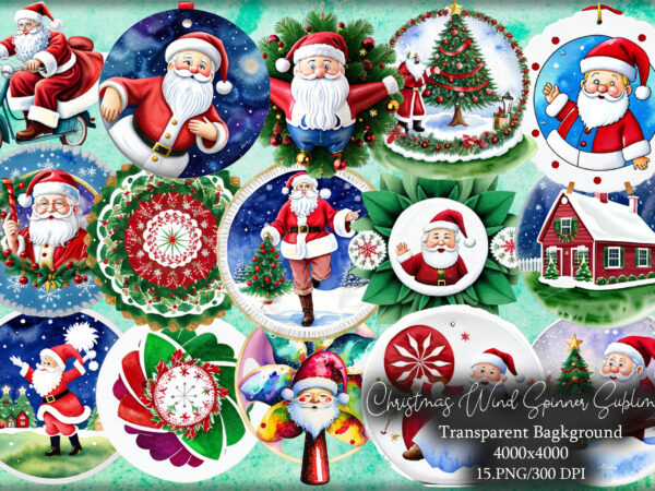 Christmas wind spinner sublimation set-1 t shirt vector file