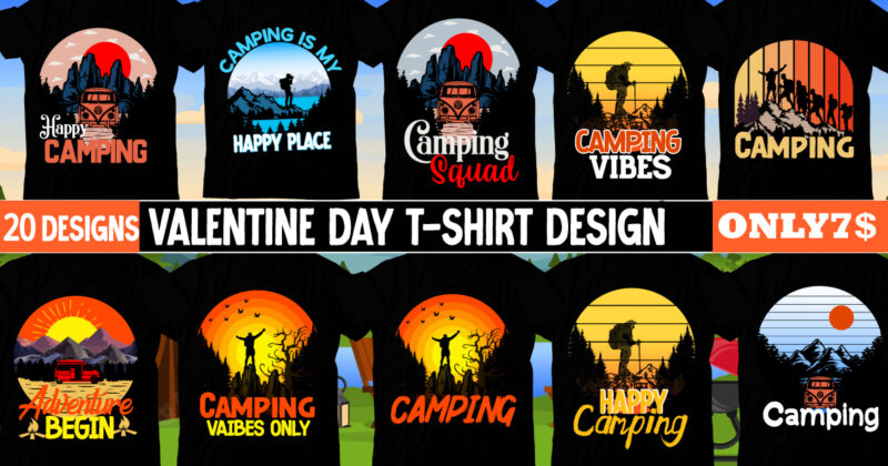 Camping T-Shirt Design Mega Bundle, Camper T-Shirt Bundle, MOuntains Explore More T-shirt Design,Camping T-shirtt Design Bundle ,Camping Crew T-Shirt Design , Camping Crew T-Shirt Design Vector , camping T-shirt Desig,Happy