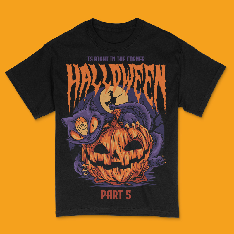 Halloween in the Corner Part 5 T-Shirt Design Template