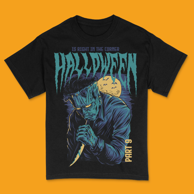 Halloween in the Corner Part 9 T-Shirt Design Template