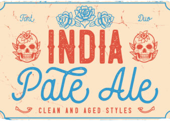 India Pale Ale font DUO t shirt design for sale