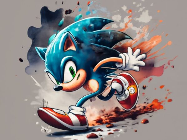 Campbell t-shirt design, sonic the hedgehog. png file