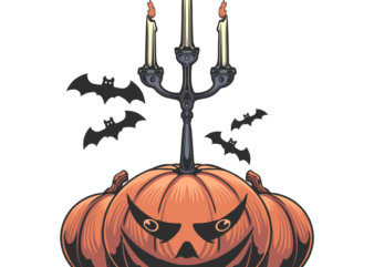 Candle Pumpkin t shirt vector file