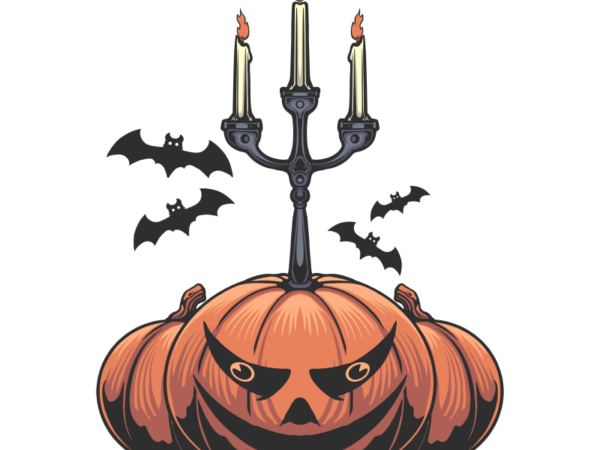 Candle pumpkin t shirt vector file