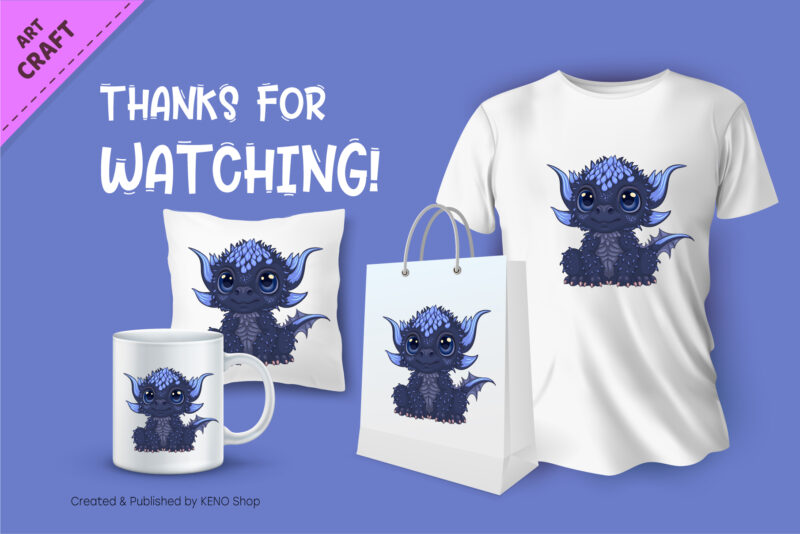 Cartoon spiky dragon. T-Shirt, PNG, SVG.