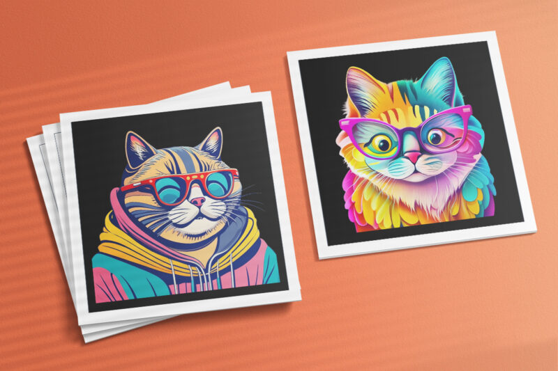 Cat in Space Illustration for POD Clipart Design is Also perfect for any project: Art prints, t-shirts, logo, packaging, stationery, merchandise, website, book cover, invitations, and more