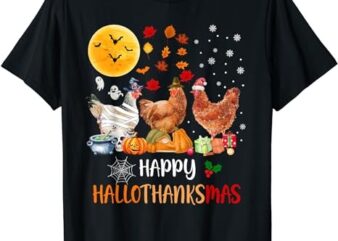Chickens Fall Autumn Leaves Happy HalloThanksMas Costume T-Shirt