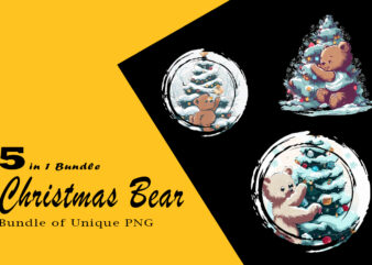 Christmas Bear Clipart Illustration Bundle tailored for Print on Demand websites t shirt vector file