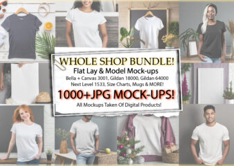 Whole Shop Mockup Bundle t shirt design for sale