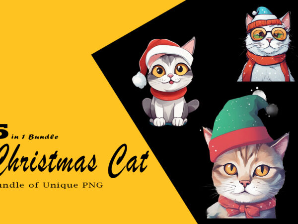 Christmas cat clipart illustration bundle tailored for print on demand websites t shirt vector file Christmas cat clipart illustration bundle tailored for print on demand websites t shirt vector file