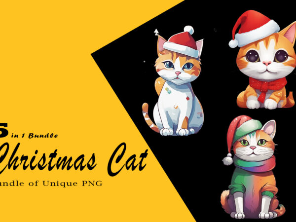 Christmas cat clipart illustration bundle tailored for print on demand websites t shirt vector file Christmas cat clipart illustration bundle tailored for print on demand websites t shirt vector file