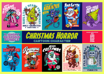 Christmas Horror Cartoon Character t shirt vector file