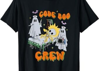 Code Boo Crew Funny Ghost Nurse Halloween T-Shirt