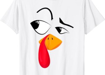 Cool Turkey Face Adult Autumn Fall Funny Thanksgiving 2023 T-Shirt