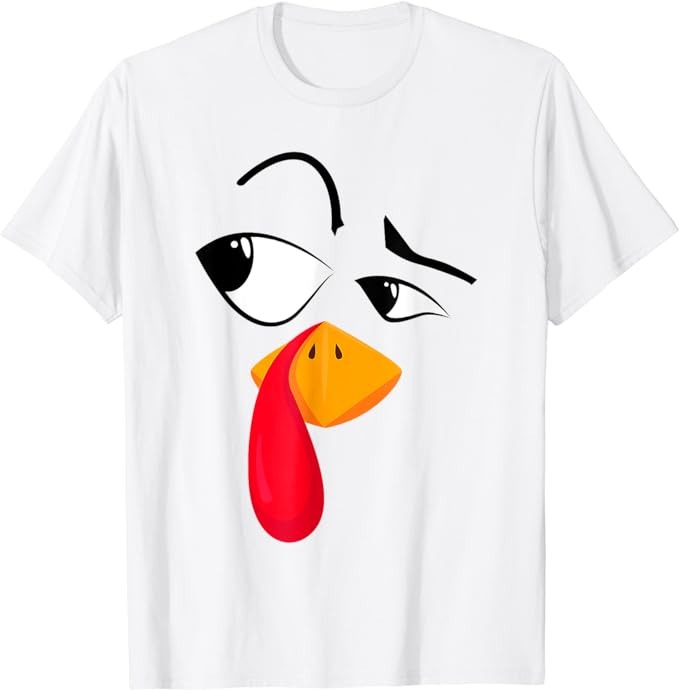 Cool Turkey Face Adult Autumn Fall Funny Thanksgiving 2023 T-Shirt