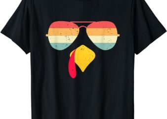 Cool Turkey Face With Sunglasses Funny Thanksgiving For Boys T-Shirt