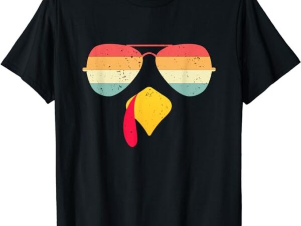 Cool turkey face with sunglasses funny thanksgiving for boys t-shirt