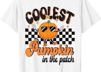 Coolest Pumpkin In The Patch Halloween Boys Girls Men T-Shirt PNG File