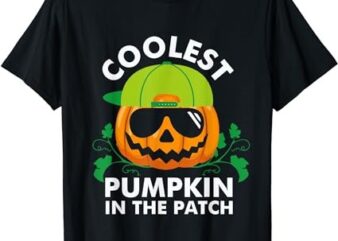 Coolest Pumpkin In The Patch Kids Boys Men Pumpkin Halloween T-Shirt PNG File