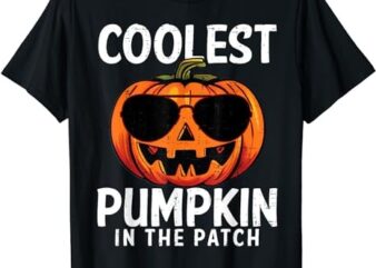 Coolest Pumpkin In The Patch Toddler Boys Halloween Kids T-Shirt PNG File