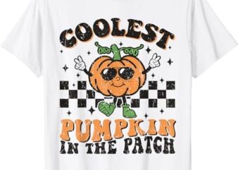 Coolest Pumpkin In The Patch Toddler Kids Boys Halloween T-Shirt PNG File