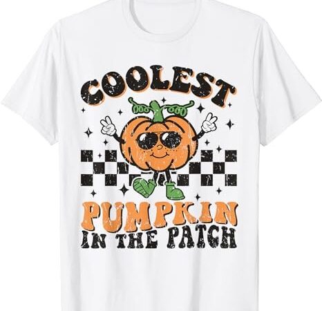 Coolest pumpkin in the patch toddler kids boys halloween t-shirt png file