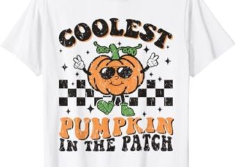 Coolest Pumpkin In The Patch Toddler Kids Boys Halloween T-Shirt PNG File