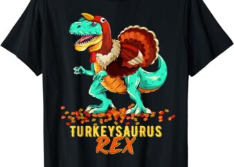 Coolest Turkey Trex Dinosaur Happy Thanksgiving Boys Funny T-Shirt