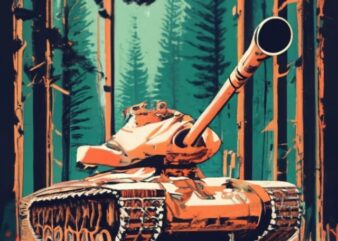 Create a visually stunning t-shirt design featuring a beautiful (Russian tank T62) PNG File