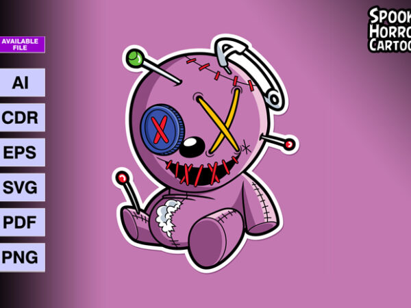 Creepy zombie voodoo t shirt vector file