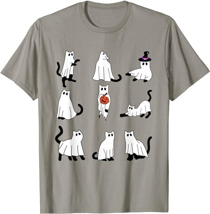 Cute ghost cat funny halloween outfit costumes black cat t-shirt png file Cute ghost cat funny halloween outfit costumes black cat t-shirt png file