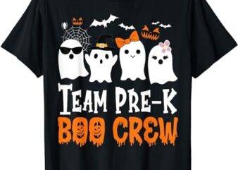Cute Ghost Team Pre K Boo Crew Halloween Teacher Student T-Shirt png file