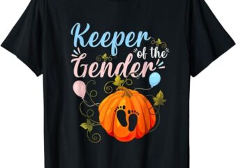 Cute Pumpkins Keeper Of The Gender Reveal Baby Thanksgiving T-Shirt