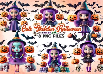 Cute skeleton halloween clipart