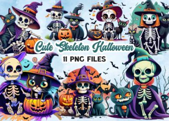 Cute Skeleton Halloween Clipart